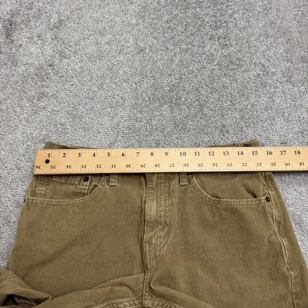 Levi's 502 Corduroy Straight Pants Mens 31 Brown Cord Tan Cotton Stretch Casual